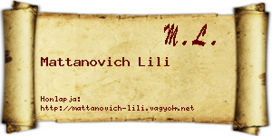 Mattanovich Lili névjegykártya