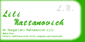 lili mattanovich business card